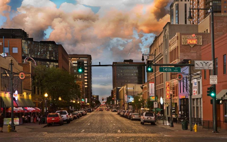 Sunset storm in Lower Downtown Denver