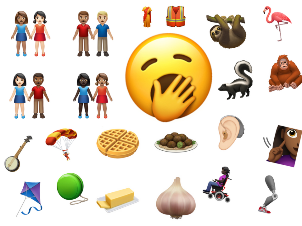 A collection of some of the new Emojis coming in Spring 2019.
