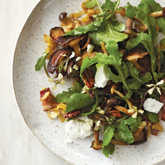 Warm Mushroom Salad with Bacon Vinaigrette