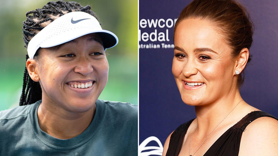 Pictured left to right, tennis icons Naomi Osaka and Ash Barty.