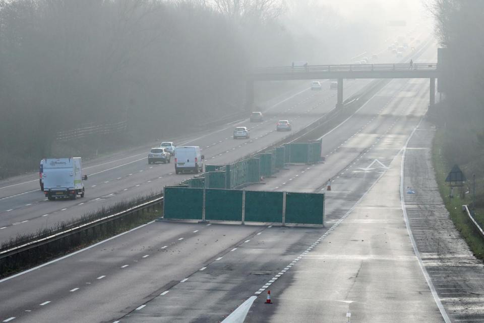 The road was closed for almost 24 hours (Gareth Fuller/PA)