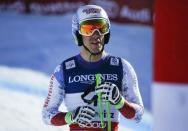 Alpine Skiing - FIS Alpine Skiing World Championships - Men's Alpine Combined Downhill - St. Moritz, Switzerland - 13/2/17 - Carlo Janka of Switzerland reacts at the finish line of the downhill part of the Alpine Combined. REUTERS/Denis Balibouse