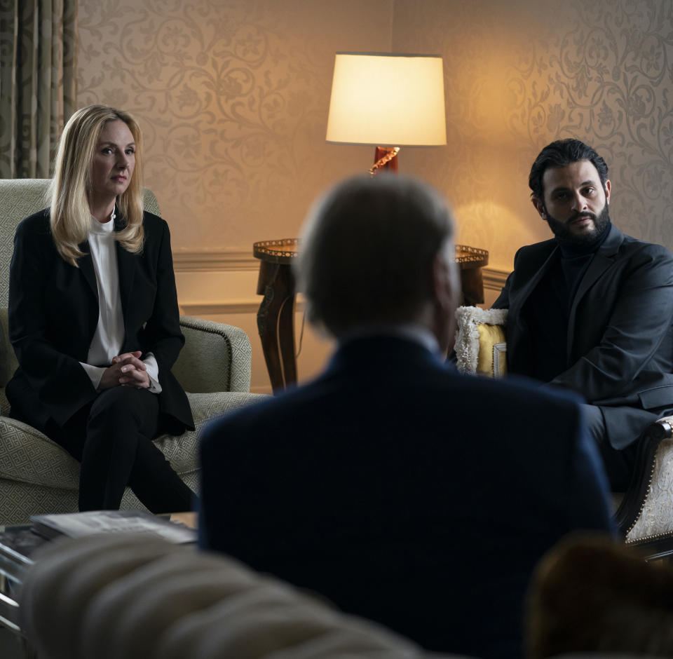 Hope Davis and Arian Moayed in <i>Succession</i><span class="copyright">Macall Polay—HBO</span>