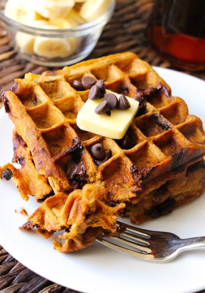 Pumpkin Chocolate Chip Waffles