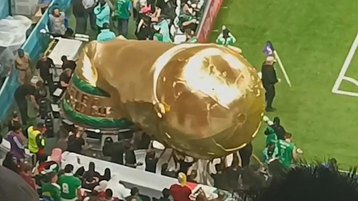 Fans baffled as World Cup trophy is delivered to Qatar final in Louis  Vuitton briefcase - Daily Star