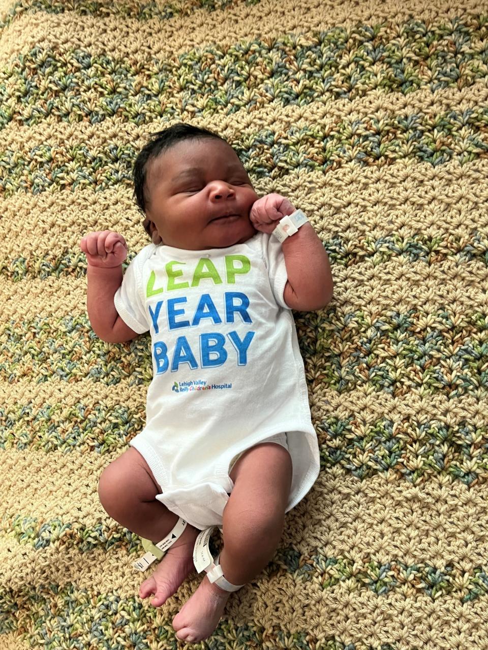 Leap Day baby Leonardo Francis was born at 4:11 a.m. on Feb. 29, 2024, at Lehigh Valley Hospital-Pocono.