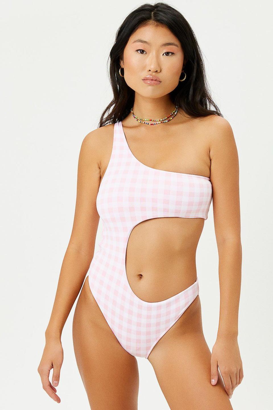 7) Cash One Shoulder One Piece Swimsuit