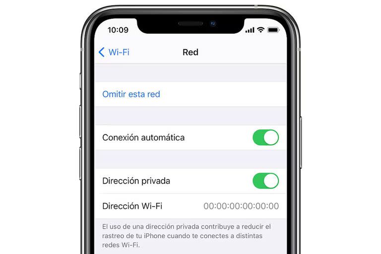 La herramienta de configuración de direcciones MAC aleatorias en iOS; Android ofrece la misma función