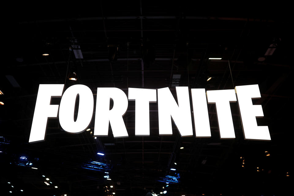 The Fortnite logo is seen at the Paris Games Week (PGW), a trade fair for video games in Paris, France, October 25, 2018. REUTERS/Benoit Tessier