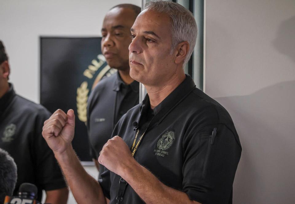 Palm Beach Sheriff's Office Major Talal Masri speaks at a press conference to share a timeline of events of the Royal Palm Beach Publix shooting at the PBSO offices on Community Drive in unincorporated Palm Beach County, Fla., on Friday, June 11, 2021.