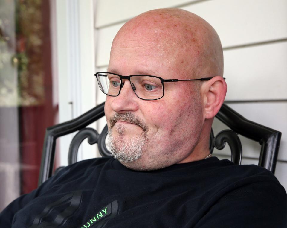 Gavin Sorge Sr., at his South Berwick, Maine, home Monday, June 26, 2023, says he and his can't move on from the death of their son, his partner, and his wife's stepfather in the same fatal crash in September 2022.