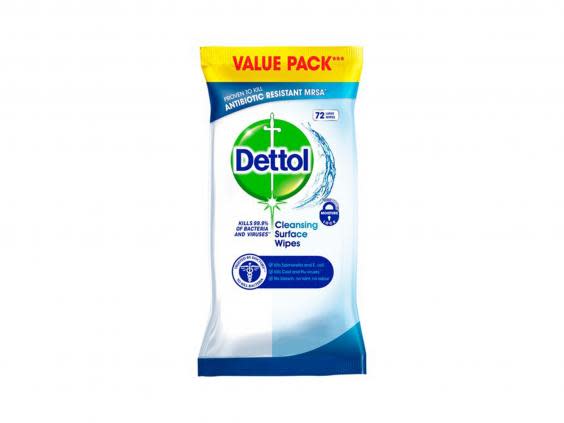 Antibacterial wipes will keep surfaces, keyboards and laptops clean without making them too wet (Dettol)