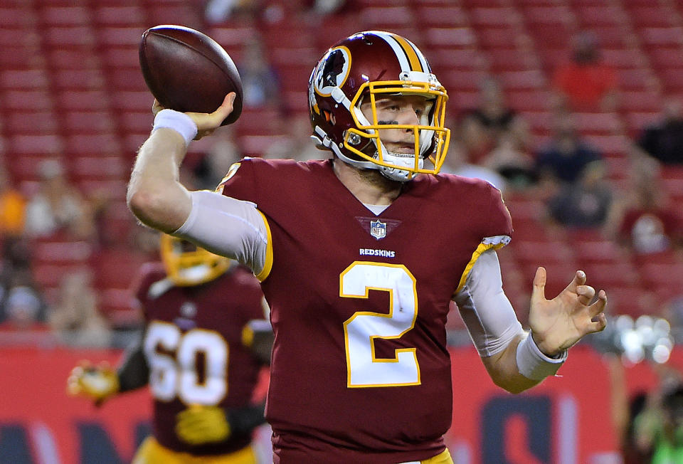 Washington Redskins quarterback Nate Sudfeld (2). Mandatory Credit: Jasen Vinlove-USA TODAY Sports