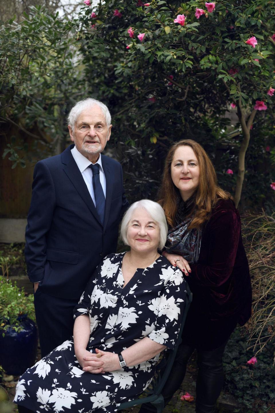 Joan Salter with husband Martin and daughter Shelley (Frederic Aranda/PA Wire)