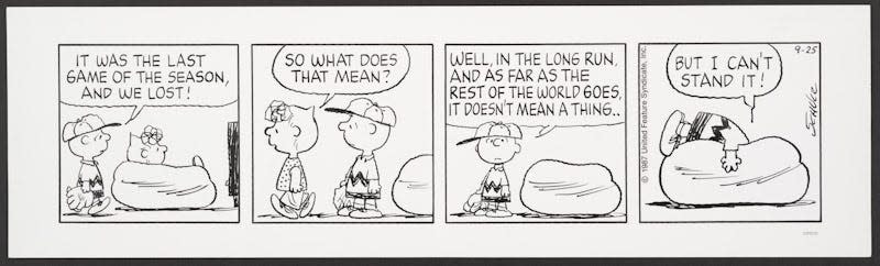 Peanuts comic strip dated Sept. 25, 1987, by Charles Schulz