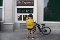 <p>As of 2018, McDonald's offered delivery in 13,000 of its restaurants worldwide—making getting your favorite double cheese burger with fries at any time of day easier than ever.</p>