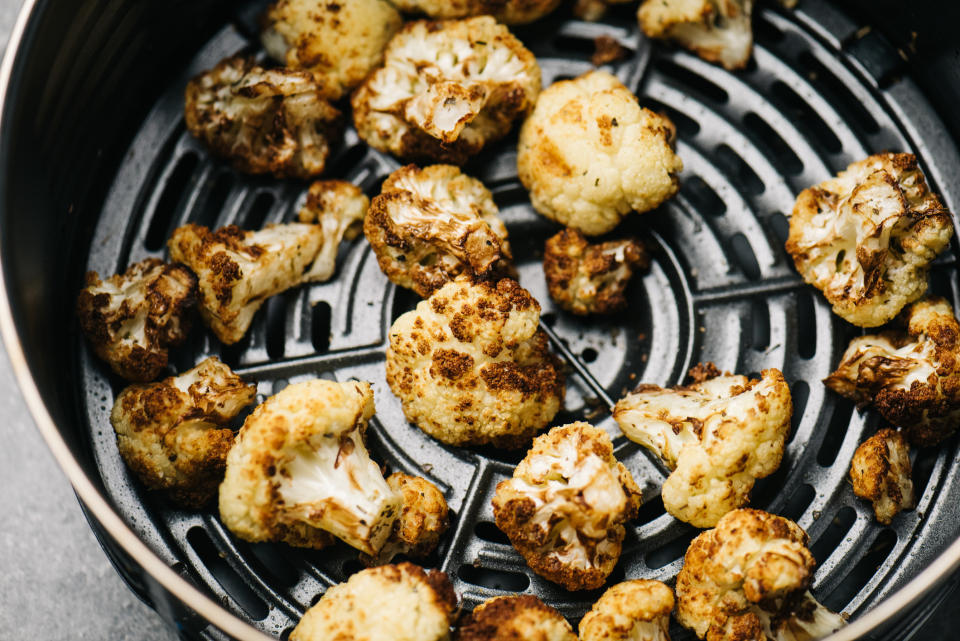 Cauliflower in an air fryer.