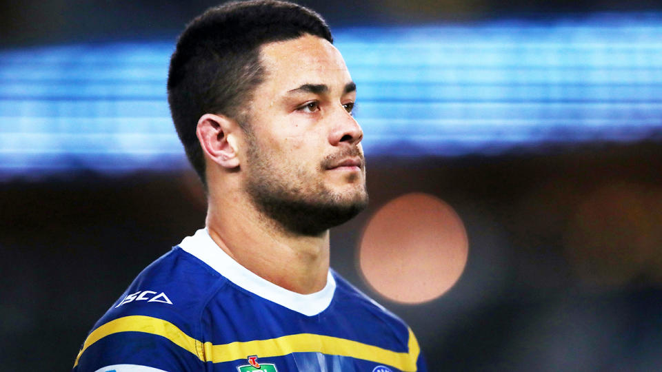 Jarryd Hayne, pictured here in action for the Parramatta Eels in 2018.