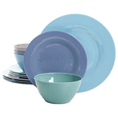 2) Gibson Brist 12-Piece Dinnerware Set