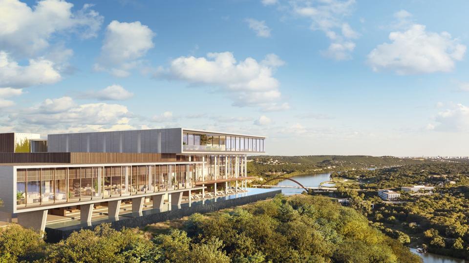 Infinity Pool and Shared Amenity Spaces at Four Seasons Private Residences Lake Austin