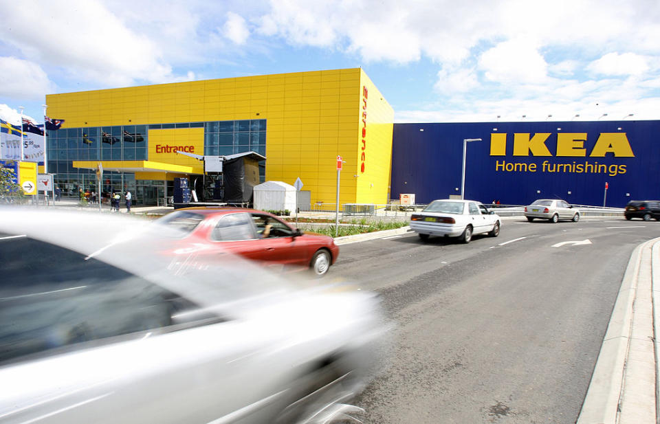 Traffic moves past the Ikea Tempe store in Sydney, Australia.