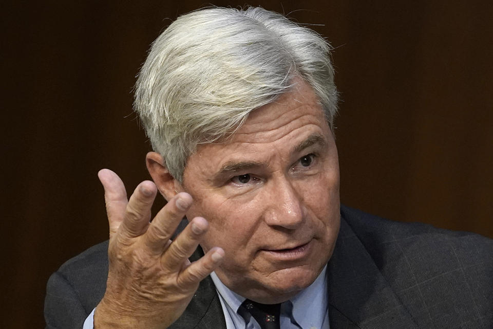 Sen. Sheldon Whitehouse speaks on Capitol Hill in Washington, D.C.