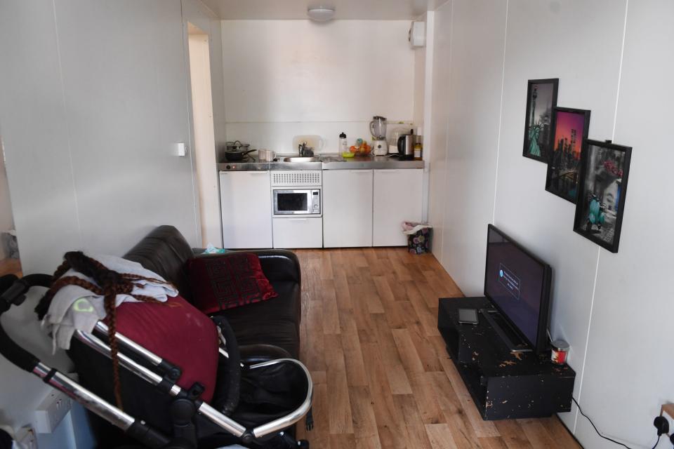 The compact housing has a small kitchenette, bedroom and shower (PA)