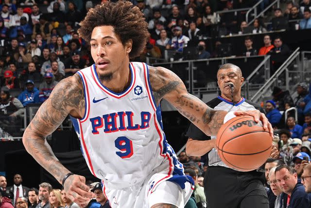 <p>Chris Schwegler/NBAE via Getty</p> Philadelphia 76ers shooting guard Kelly Oubre Jr.