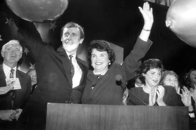 <p>Eric Luse/San Francisco Chronicle via Getty Images</p> Dianne Feinstein wins her Senate seat in 1992