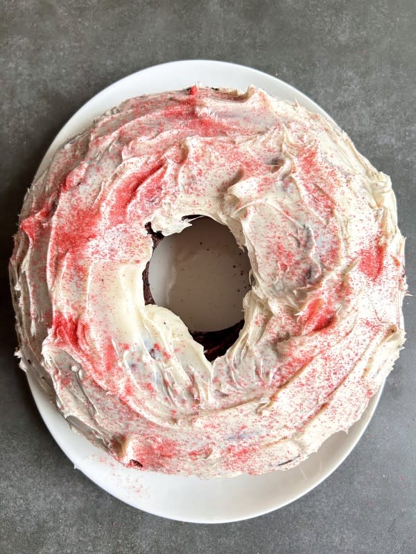 Patti LaBelle's Red Velvet Marble Cake Unsliced<p>Courtesy of Choya Johnson</p>