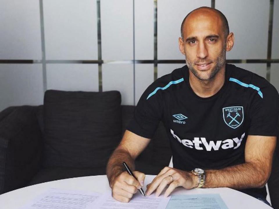 Pablo Zabaleta has joined from Manchester City (West Ham United)