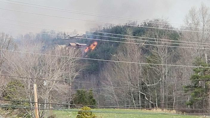 Callie Mehlberg and her family fled the Hatcher Mountain/Indigo Lane wildfire in Sevierville, Tennessee Wednesday.