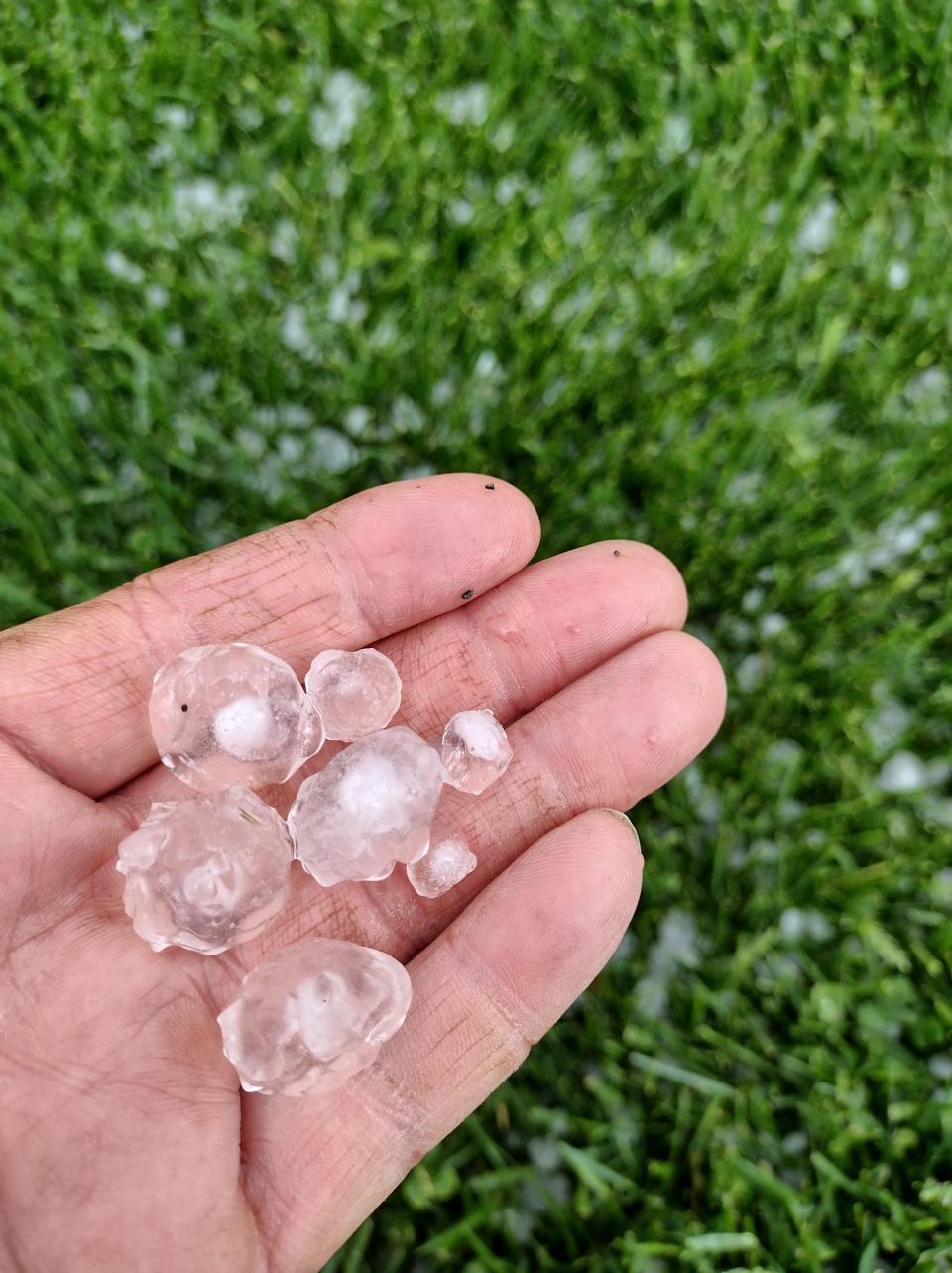 The size of the hail that hit Troyer's Farm outside of Waynesboro on April 26, 2022.