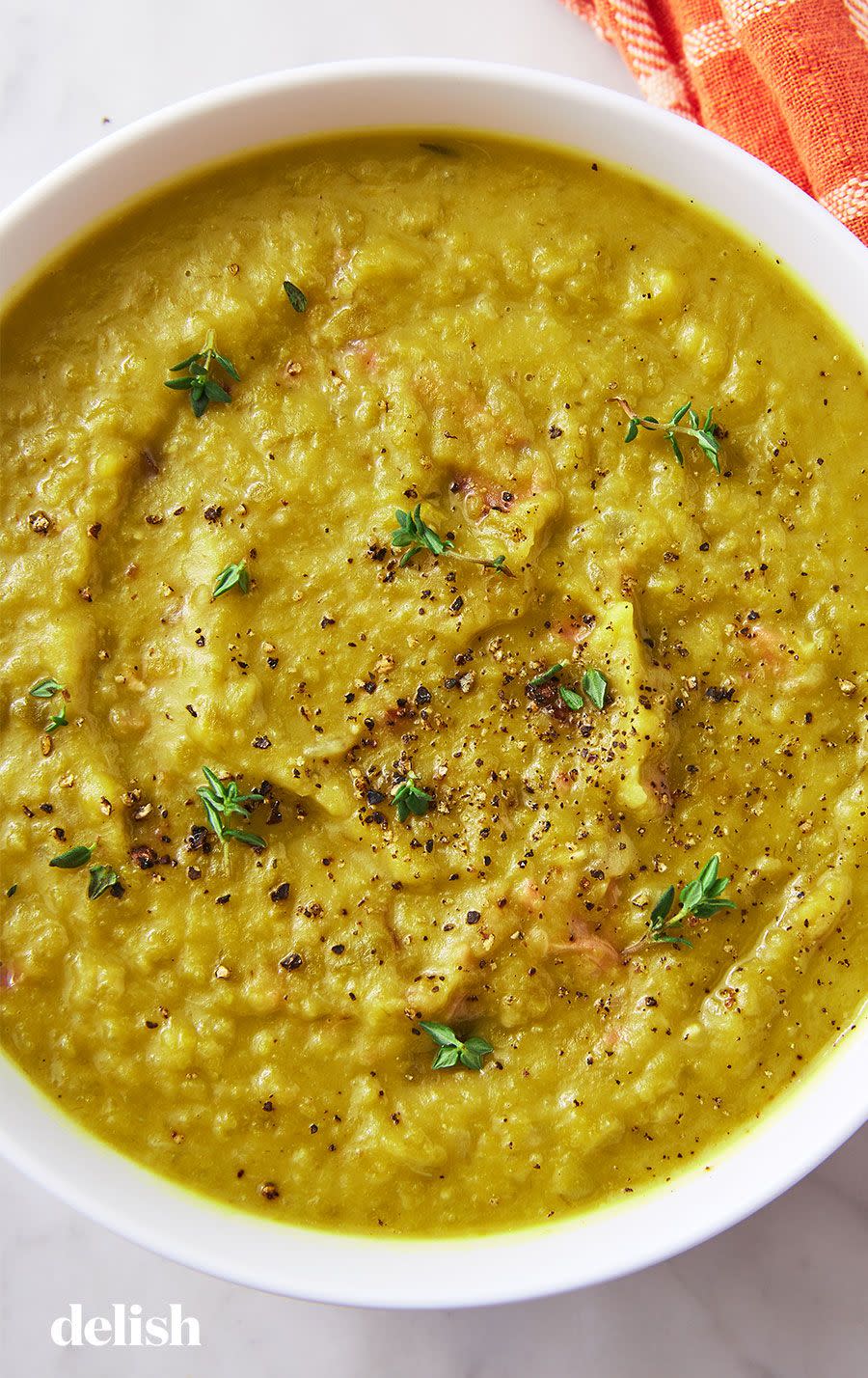 <p>The secret to this dish's intense depth of flavor? A good, smoky ham hock. This and the split peas make this soup a protein powerhouse. Serve it with a slice of toasted <a href="https://www.delish.com/cooking/recipe-ideas/a25810151/how-to-make-sourdough-bread-recipe/" rel="nofollow noopener" target="_blank" data-ylk="slk:sourdough;elm:context_link;itc:0;sec:content-canvas" class="link ">sourdough</a>, and you're golden.</p><p>Get the <a href="https://www.delish.com/cooking/recipe-ideas/a26870200/split-pea-soup-recipe/" rel="nofollow noopener" target="_blank" data-ylk="slk:Split Pea Soup recipe;elm:context_link;itc:0;sec:content-canvas" class="link "><strong>Split Pea Soup recipe</strong></a>.</p>