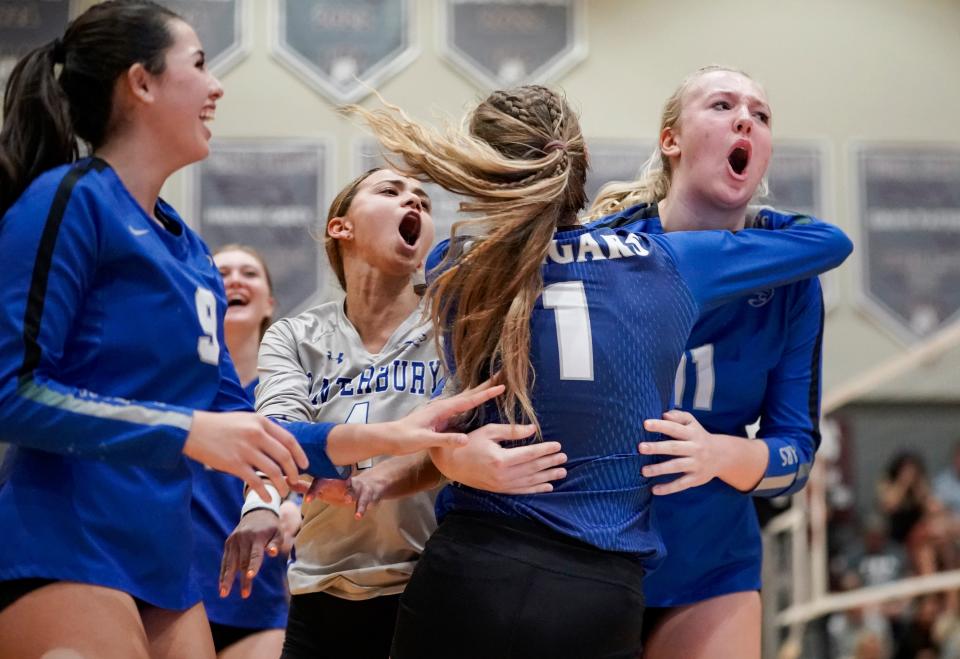 The Canterbury Cougars compete against the First Baptist Academy Lions in the Class 3A District 12 final at First Baptist Academy in Naples on Thursday, Oct. 19, 2023.