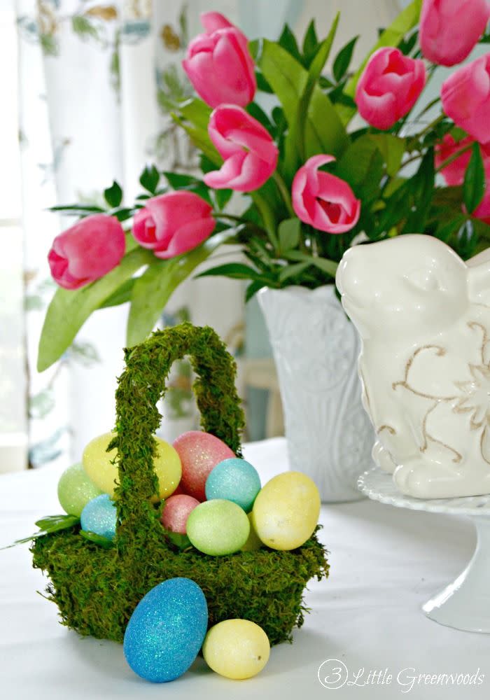 Green Moss Easter Basket