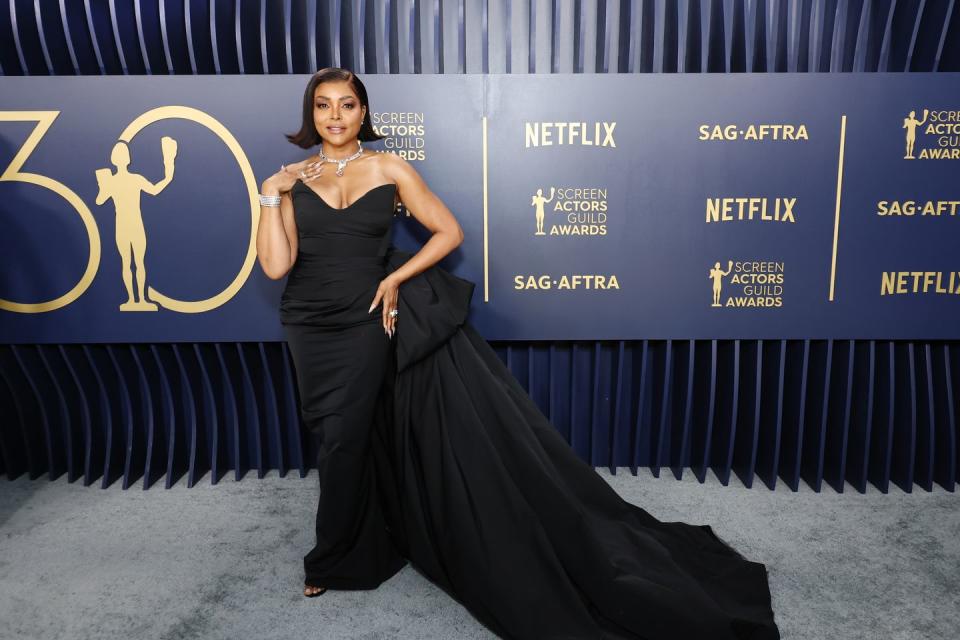 los angeles, california february 24 taraji p henson attends the 30th annual screen actors guild awards at shrine auditorium and expo hall on february 24, 2024 in los angeles, california photo by amy sussmanwireimage