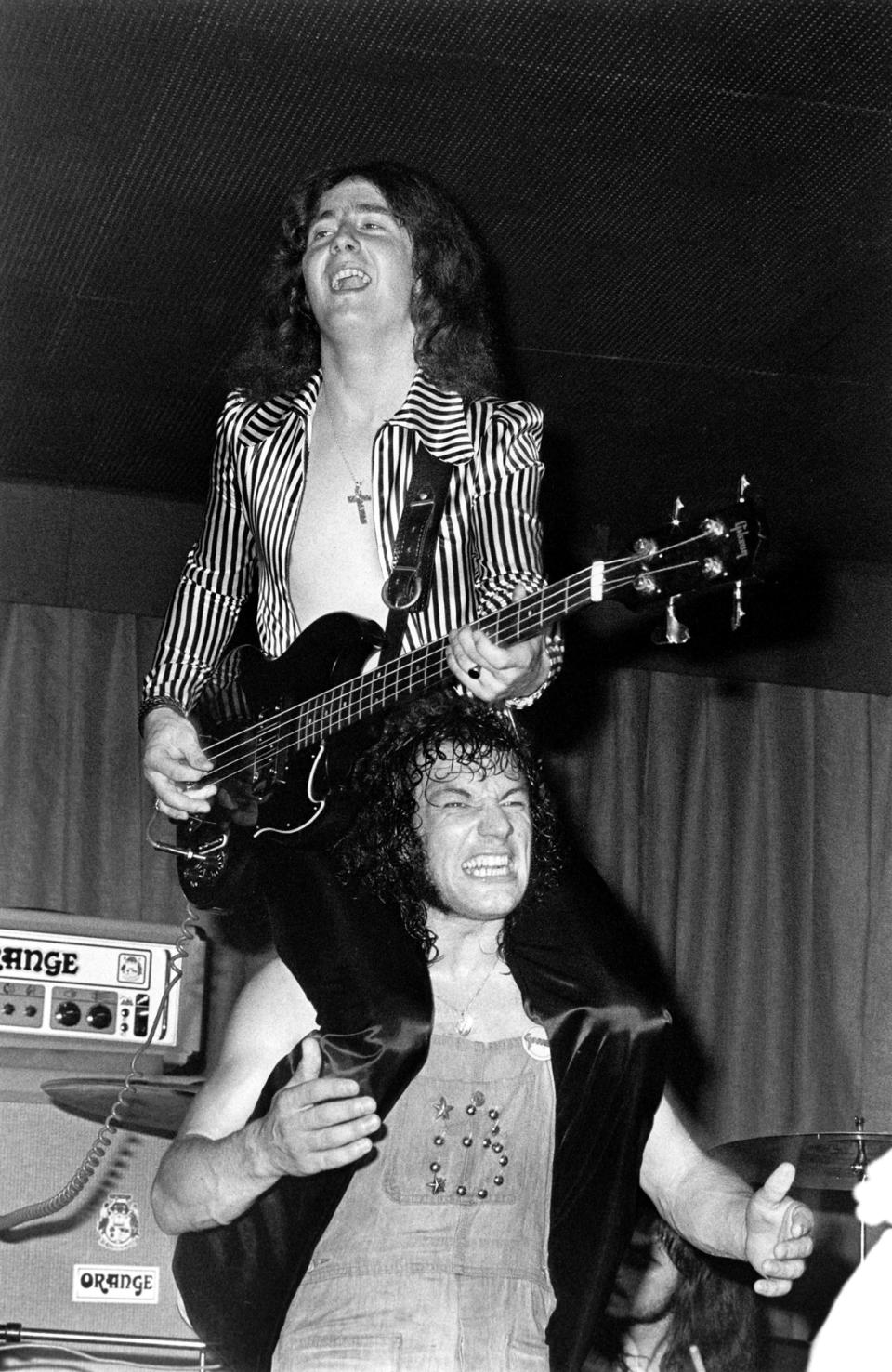 DENMARK - JANUARY 01:  Photo of GEORDIE; ID# GeordieB 25, Geordie with Brian Johnson (later AC/DC), 1973, Copenhagen  (Photo by Jorgen Angel/Redferns)