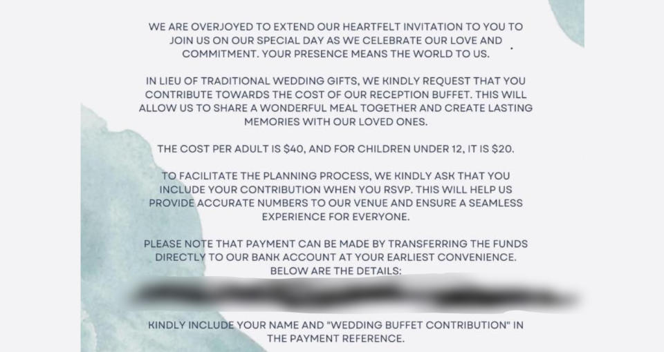 A screenshot of the wedding invite.