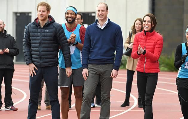 Prince Harry was determined to beat his brother and sister-in-law. Photo: Getty