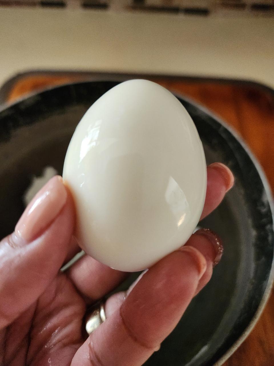 Easy peel hard boiled egg.