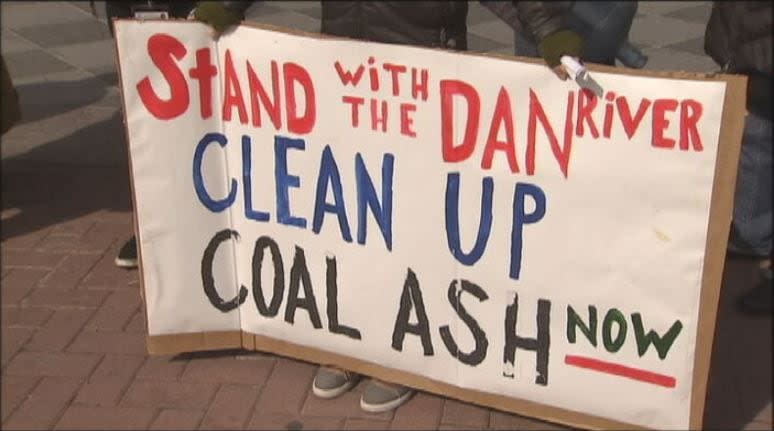 In Charlotte protesters voiced solidarity with the communities near the Dan River, while calling for action on the local Riverbend coal ash basin.