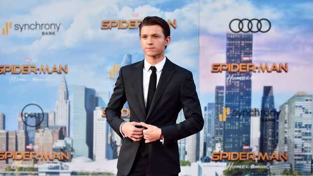 Tom Holland attends the premiere of Columbia Pictures' 