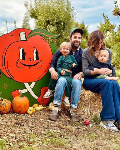 <p>Mandy Moore/Instagram</p> Mandy Moore and family at a pumpkin patch