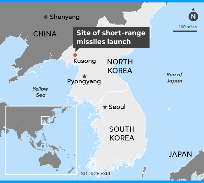 For the second time in less than a week, North Korea launches suspected short-range missiles, according to South Korea's military.