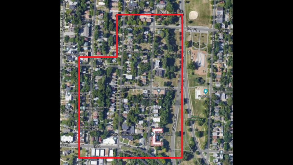 Kansas City police are asking anyone living in the vicinity outlined in red with video surveillance to contact detectives. Two people were found dead Saturday after an apartment fire in the 4100 block of Oak St.