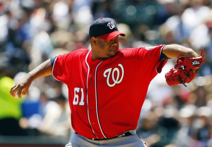 After earning over $53 million in his career, Livan Hernandez has filed for bankruptcy. (Getty)