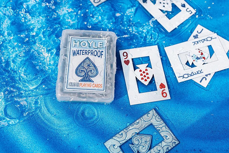 Waterproof cards in a pool