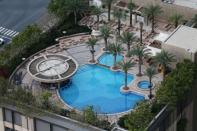 A view shows an empty swimming pool, following the outbreak of coronavirus disease (COVID-19), at a hotel in Dubai