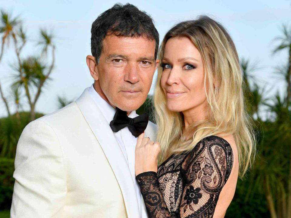 <p>Pascal Le Segretain/amfAR/Getty</p> Antonio Banderas and Nicole Kimpel attend the amfAR Cannes Gala in 2019